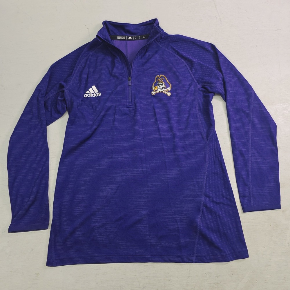 Adidas Ecu East Carolina Pirates Jolly Roger Game Mode 1/4 Zip Pulloverwomens L